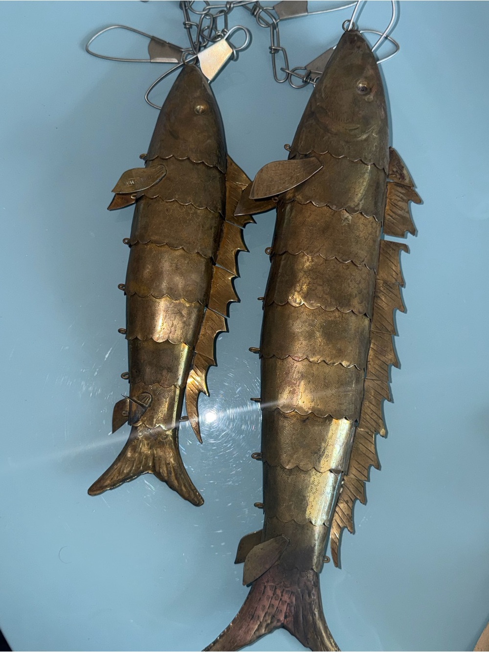 Vintage brass articulating fish - Picture 8 of 9